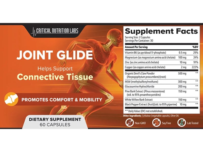 Joint Glide Supplement Facts label